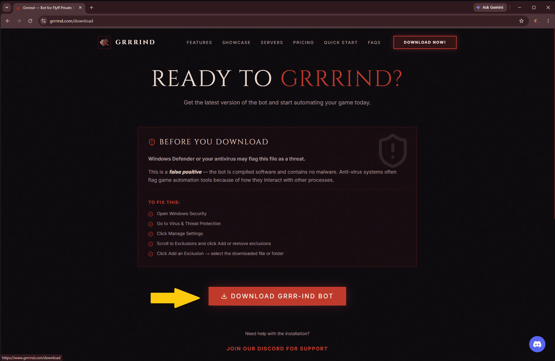 Download from the website