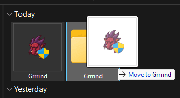 Create a folder and move it inside